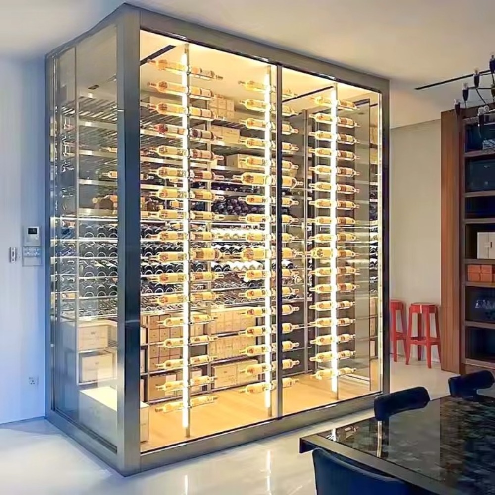 Storage & Organization - Living Room Floor to Ceiling Wine