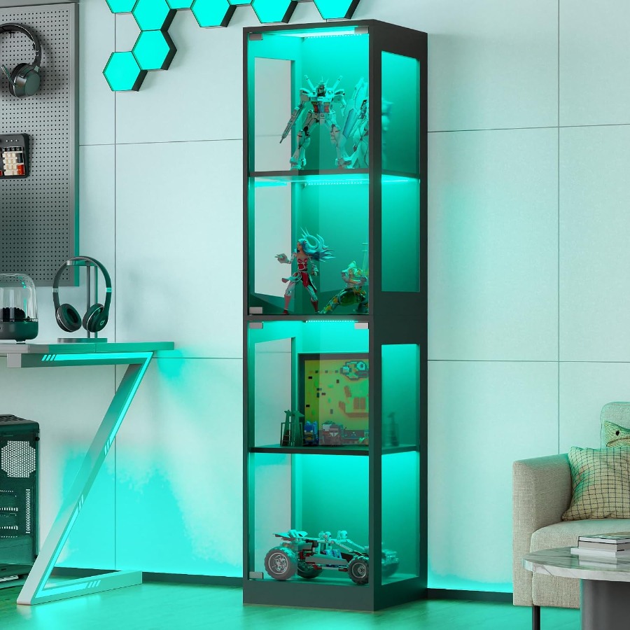 Display Cabinet with Glass Doo - Lighting ulasan dan harga