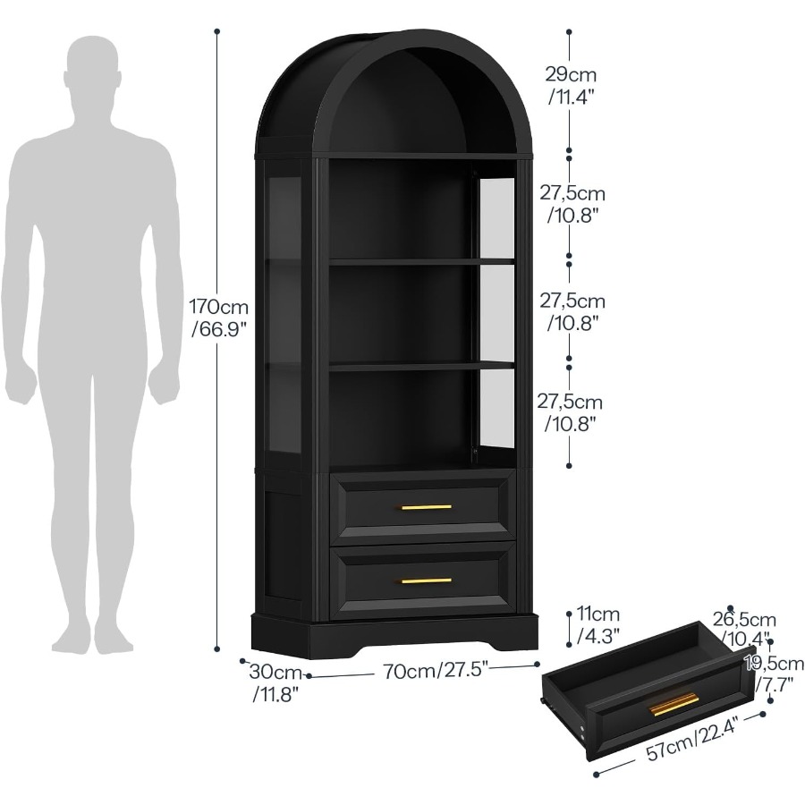Display Cabinet, Tall Arched B - Storage & Organization ulasan dan harga