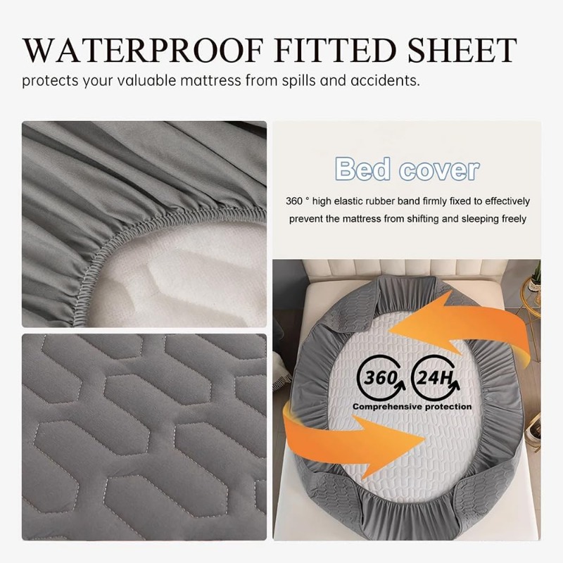 Waterproof Quilted Fitted Shee - Waterproof Mattress Protector Breathable ulasan dan harga