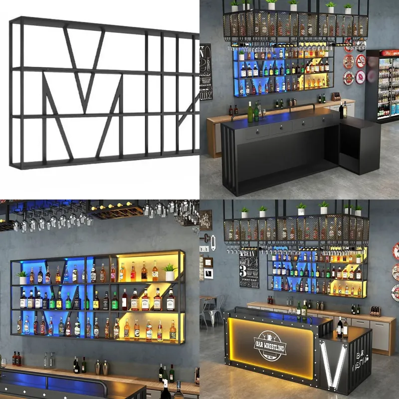 Wall Mounted Wrought Iron Wine - Storage & Organization ulasan dan harga